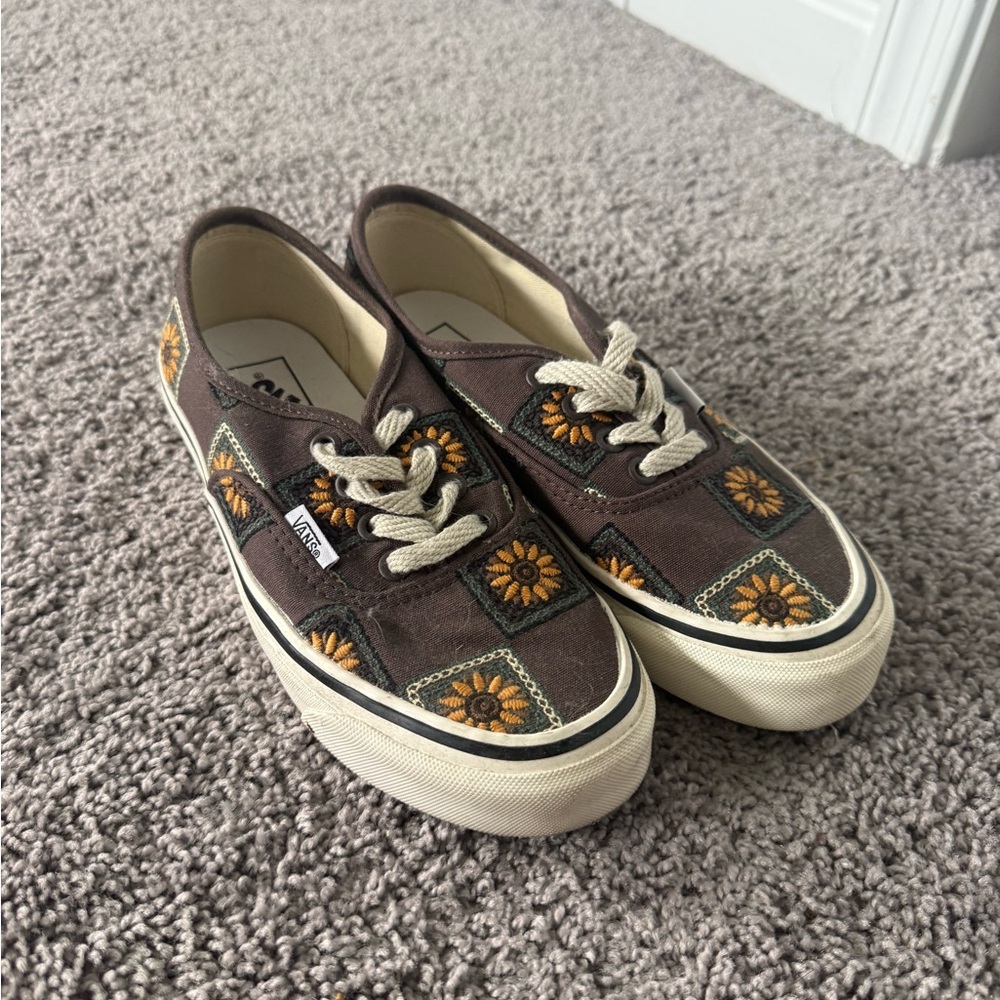 Vans Women’s Dark Brown Sunflower Sneakers